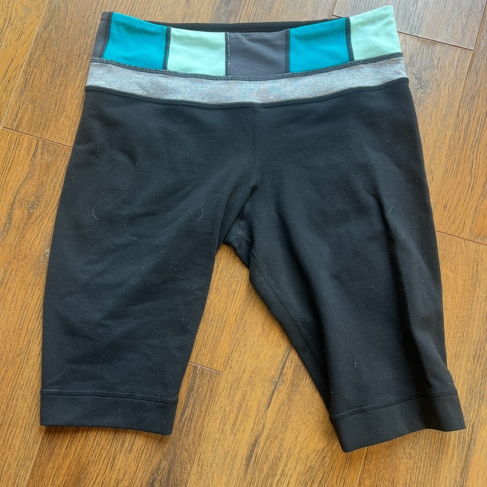 Black and Teal Colorblock biker Shorts